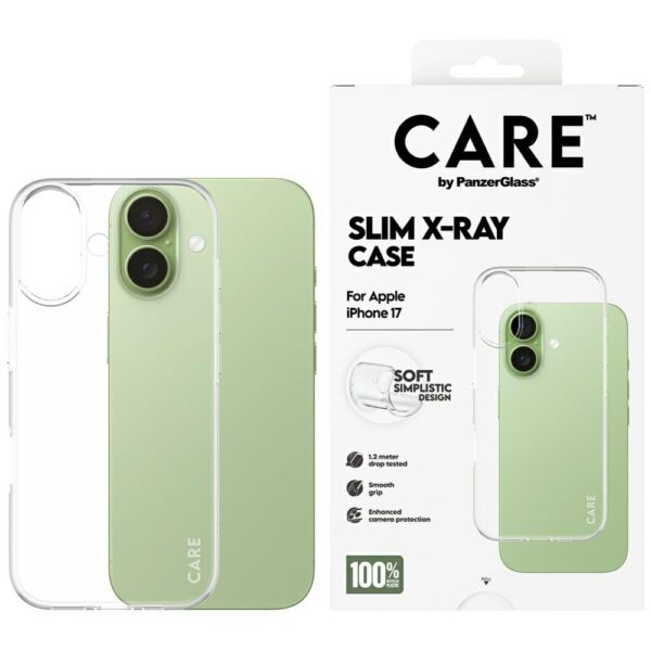 200665_1 CARE by PanzerGlass Fashionable X-Ray Soft Basic Case for iPhone 17 - Transparenteng
