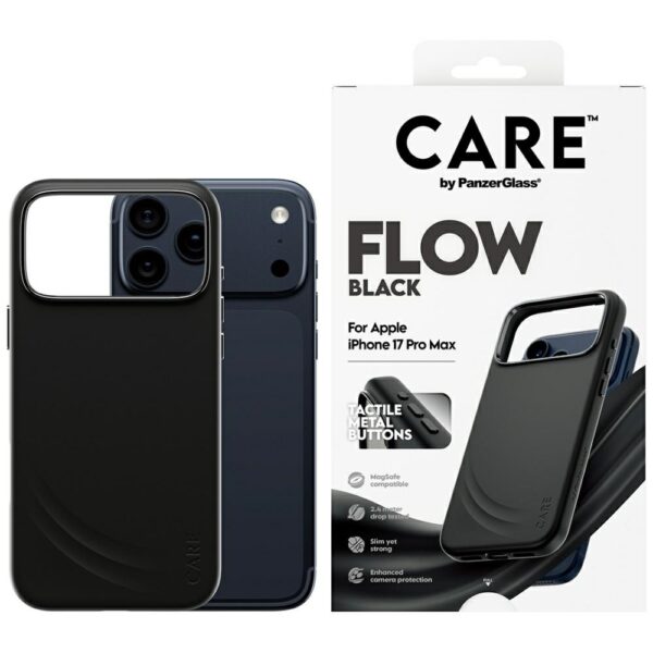 200669_1 CARE by PanzerGlass Feature FLOW MagSafe Case for iPhone 17 Pro Max - Blackeng