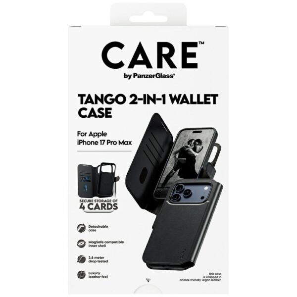 200673_5 CARE by PanzerGlass Feature Tango 2in1 Wallet Case MagSafe for iPhone 17 Pro Max - Blackeng