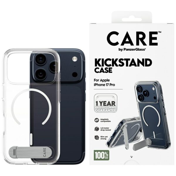 200676_1 CARE by PanzerGlass Feature Case w. Kickstand MagSafe for iPhone 17 Pro - Cleareng