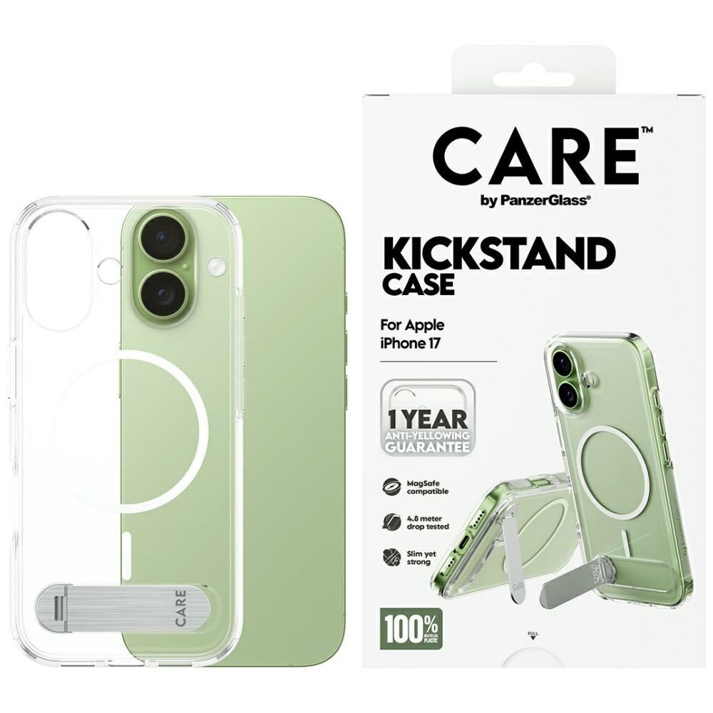 CARE by PanzerGlass Feature Case w. Kickstand MagSafe for iPhone 17 - Transparenteng
