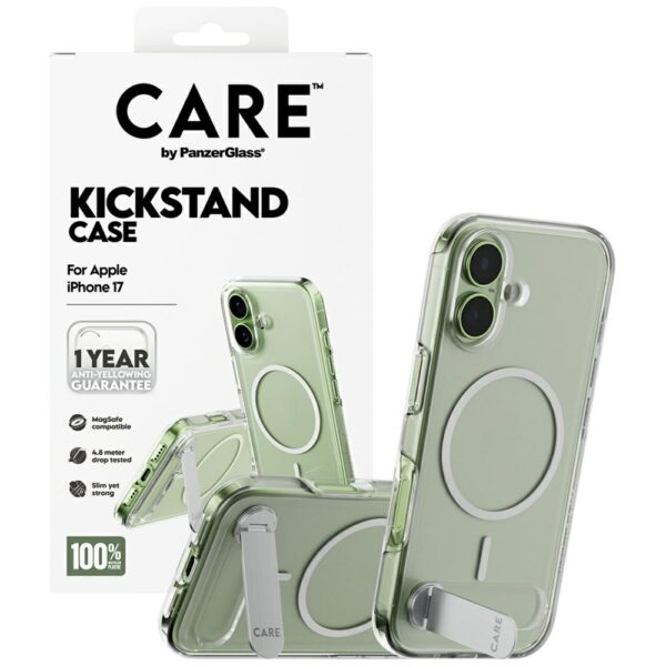 CARE by PanzerGlass Feature Case w. Kickstand MagSafe for iPhone 17 - Transparenteng