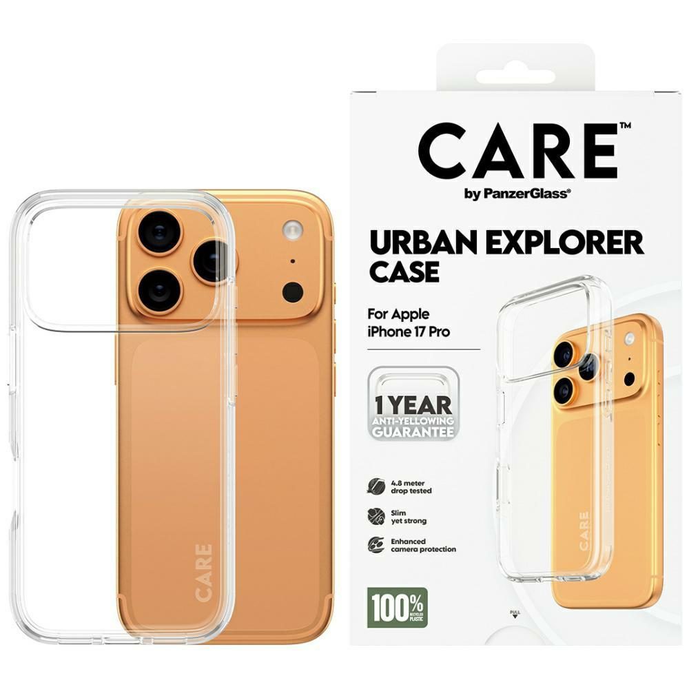 CARE by PanzerGlass Flagship Urban Explorer Case w. Clear Frame for iPhone 17 Pro - Transparenteng