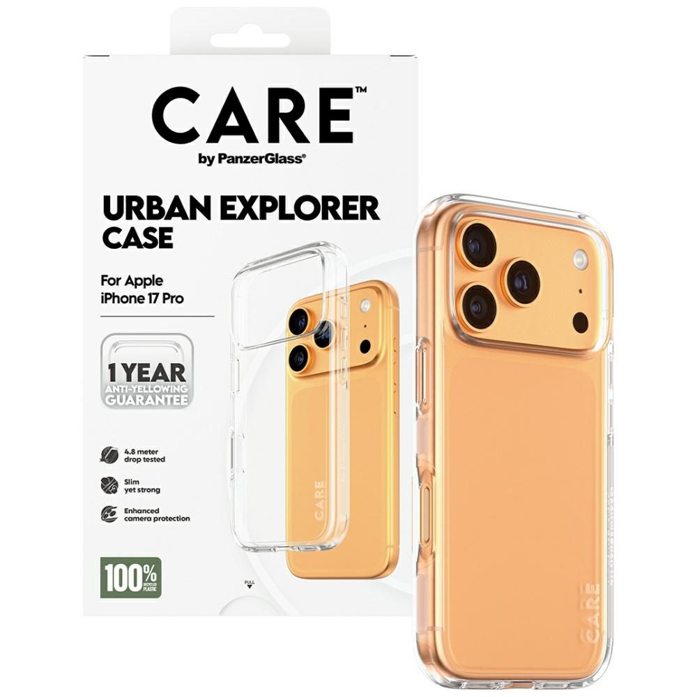CARE by PanzerGlass Flagship Urban Explorer Case w. Clear Frame for iPhone 17 Pro - Transparenteng