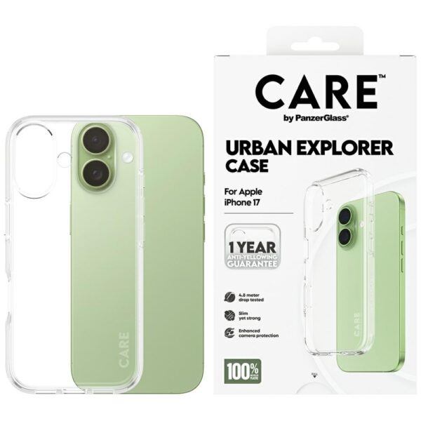 200689_1 CARE by PanzerGlass Flagship Urban Explorer Case w. Clear Frame for iPhone 17 - transparenteng