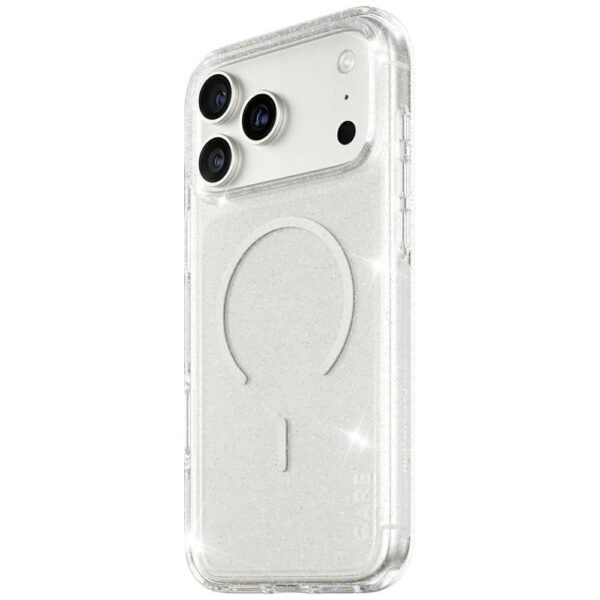 CARE by PanzerGlass Flagship Urban Explorer Case w. White MagSafe for iPhone 17 Pro Max - Clear Glittereng