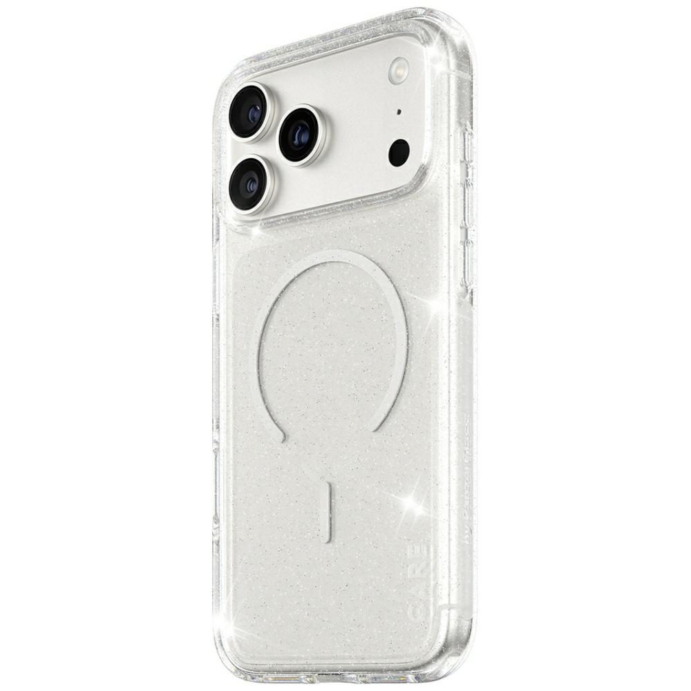 CARE by PanzerGlass Flagship Urban Explorer Case w. White MagSafe for iPhone 17 Pro Max - Clear Glittereng
