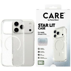 CARE by PanzerGlass Flagship Urban Explorer Case w. White MagSafe for iPhone 17 Pro - Clear Glittereng