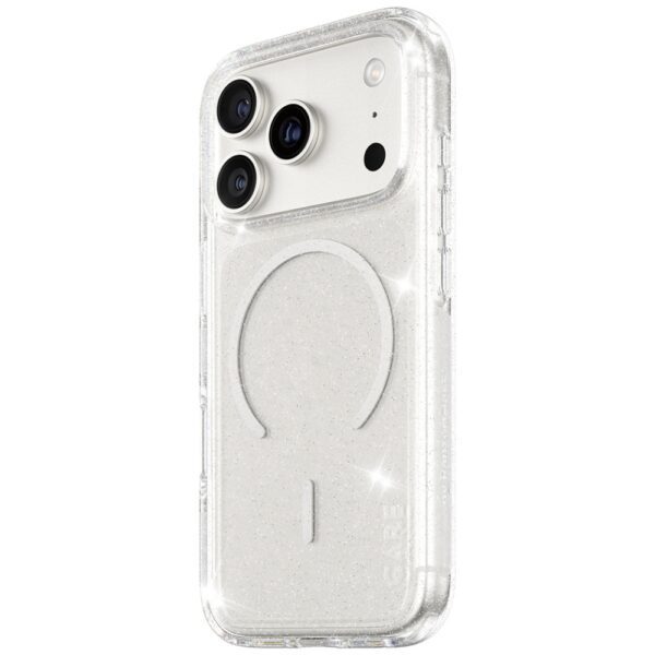 CARE by PanzerGlass Flagship Urban Explorer Case w. White MagSafe for iPhone 17 Pro - Clear Glittereng