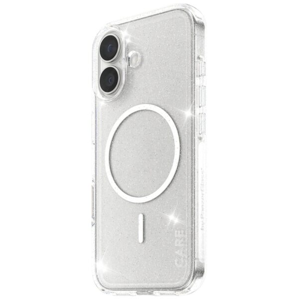 CARE by PanzerGlass Flagship Urban Explorer Case w. White MagSafe for iPhone 17 - Clear Glittereng