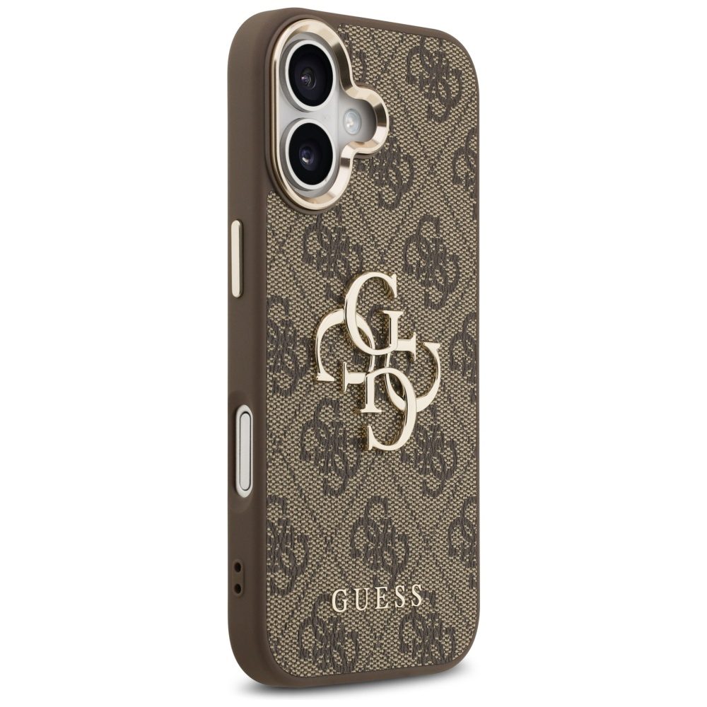 200700_4 Guess 4G Big 4G Classic Logo Case for iPhone 17 - Brown and Goldeng