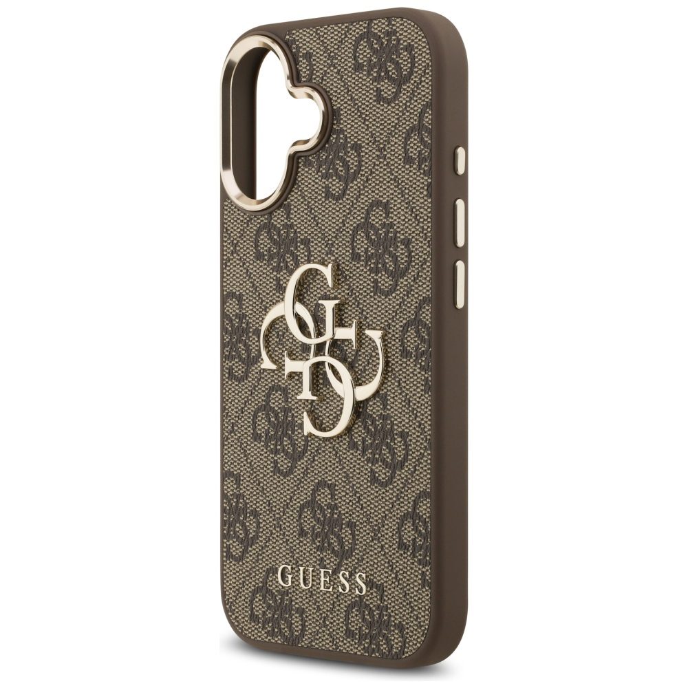 200700_6 Guess 4G Big 4G Classic Logo Case for iPhone 17 - Brown and Goldeng
