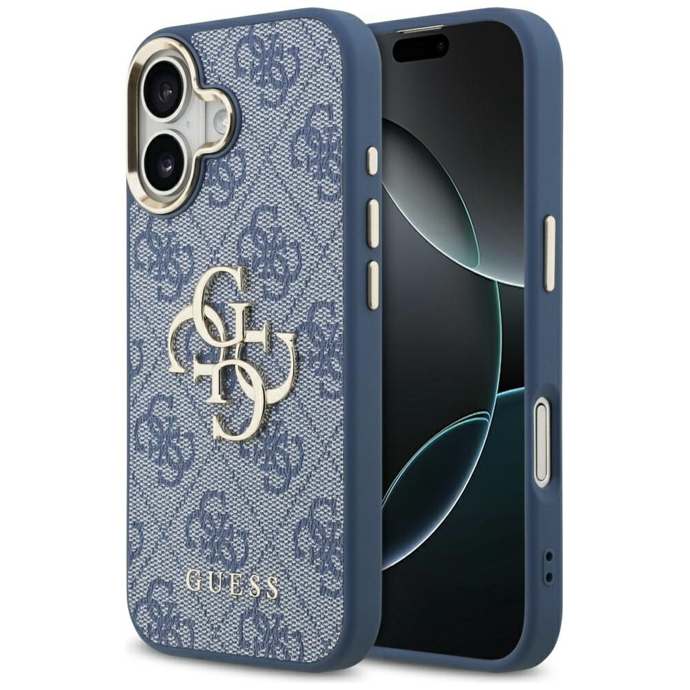 200702_1 Guess 4G Big 4G Classic Logo Case for iPhone 17 - Blue and Goldeng