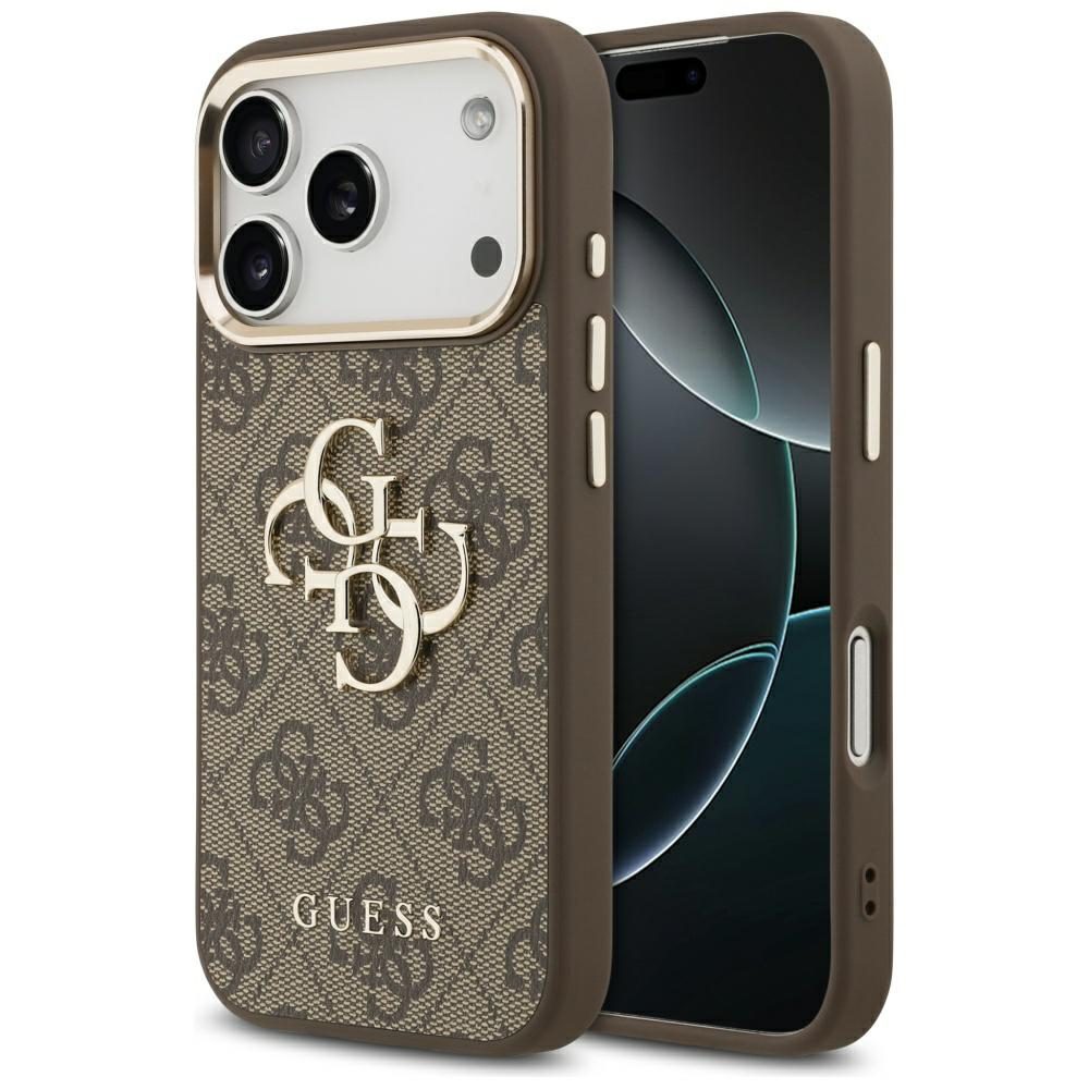 Guess 4G Big 4G Classic Logo Case for iPhone 17 Pro - Brown and Goldeng