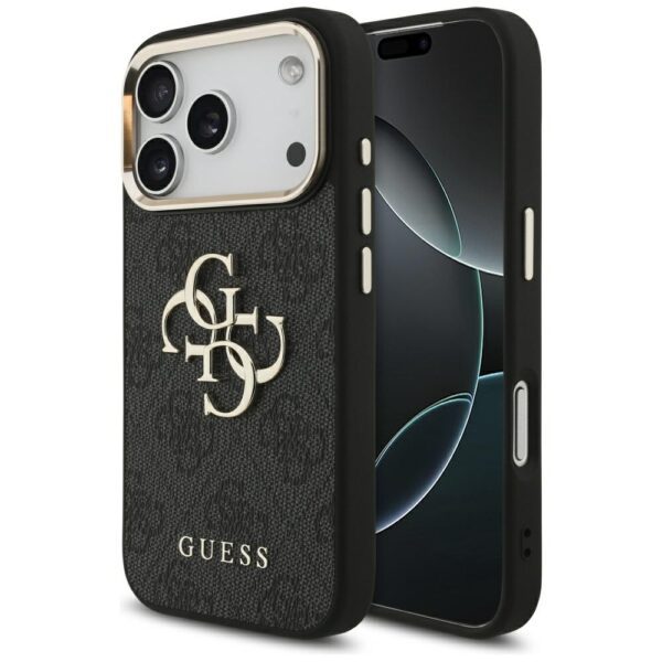 Guess 4G Big 4G Classic Logo Case for iPhone 17 Pro - Black and Goldeng