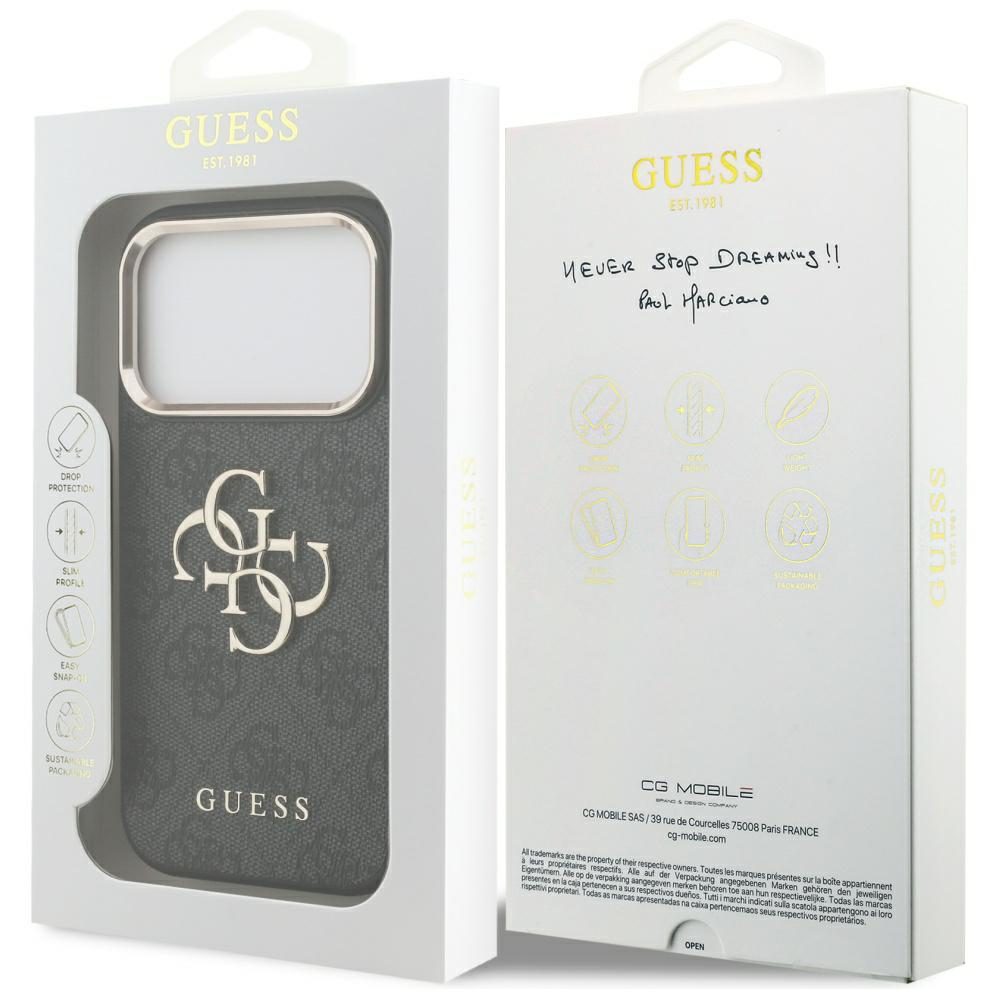 Guess 4G Big 4G Classic Logo Case for iPhone 17 Pro - Black and Goldeng