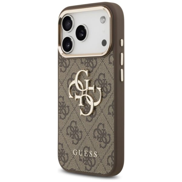 200705_2 Guess 4G Big 4G Classic Logo Case for iPhone 17 Pro Max - Brown and Goldeng