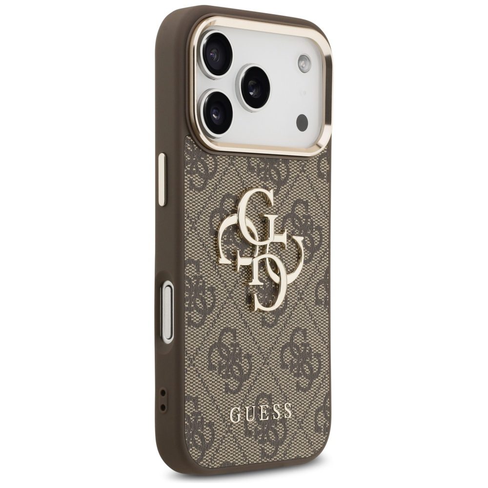 200705_4 Guess 4G Big 4G Classic Logo Case for iPhone 17 Pro Max - Brown and Goldeng