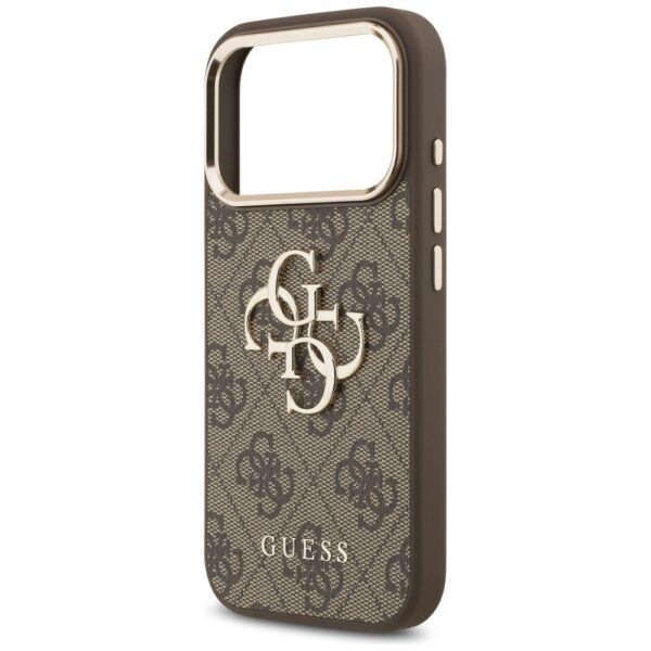 200705_6 Guess 4G Big 4G Classic Logo Case for iPhone 17 Pro Max - Brown and Goldeng