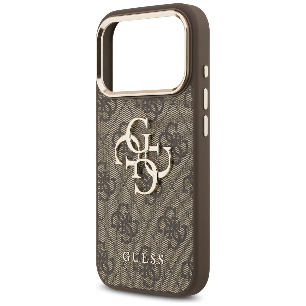 200705_6 Guess 4G Big 4G Classic Logo Case for iPhone 17 Pro Max - Brown and Goldeng