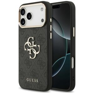 200707_1 Guess 4G Big 4G Classic Logo Case for iPhone 17 Pro Max - Black and Goldeng