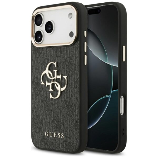 Guess 4G Big 4G Classic Logo Case for iPhone 17 Pro Max - Black and Goldeng