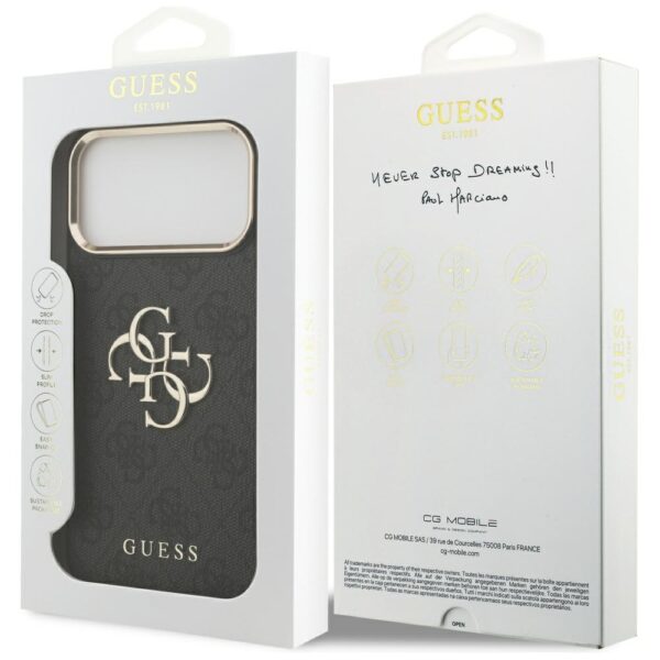 Guess 4G Big 4G Classic Logo Case for iPhone 17 Pro Max - Black and Goldeng