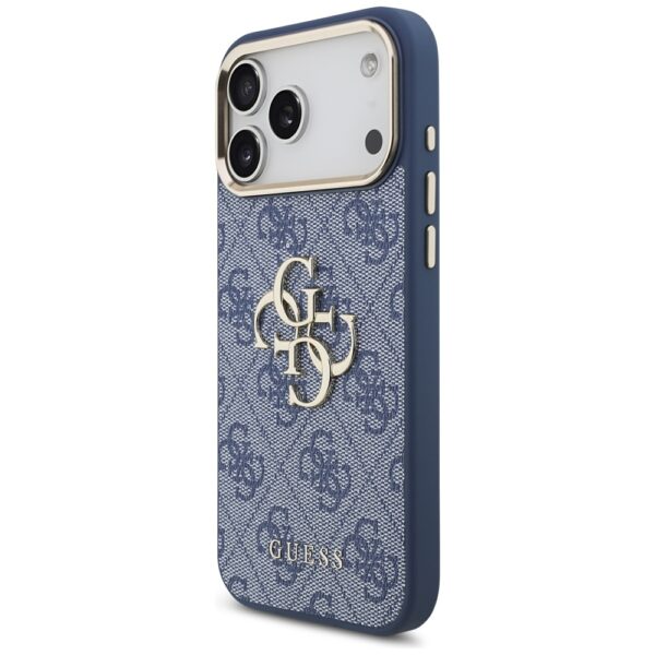 200708_2 Guess 4G Big 4G Classic Logo Case for iPhone 17 Pro Max - Blue and Goldeng