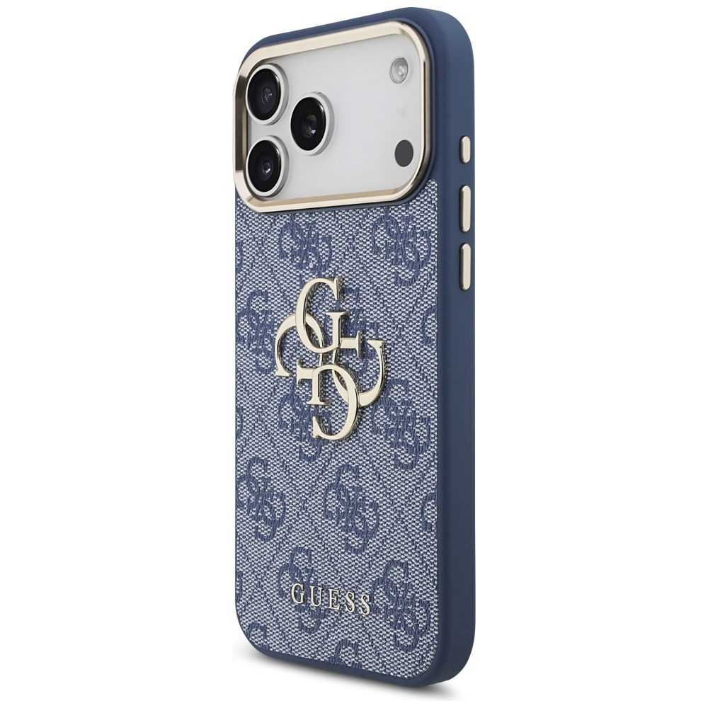 200708_2 Guess 4G Big 4G Classic Logo Case for iPhone 17 Pro Max - Blue and Goldeng