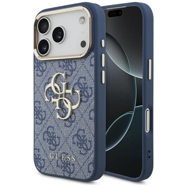 Guess 4G Big 4G Classic Logo Case for iPhone 17 Pro - Blue and Goldeng