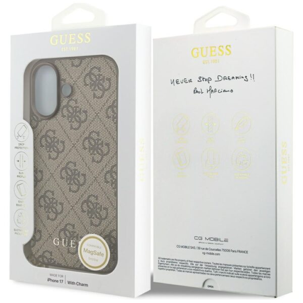 Guess 4G Charms Collection MagSafe case for iPhone 17 - browneng