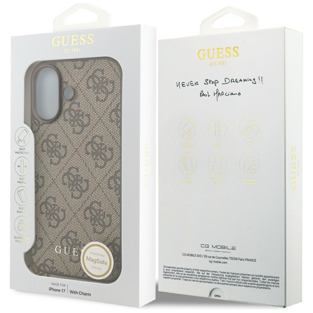 Guess 4G Charms Collection MagSafe case for iPhone 17 - browneng