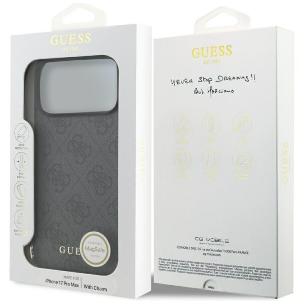 Guess 4G Charms Collection MagSafe case for iPhone 17 Pro Max - blackeng
