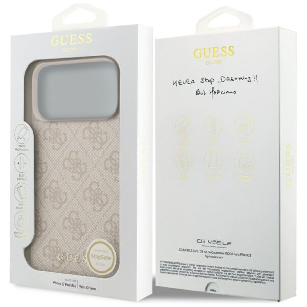 Guess 4G Charms Collection MagSafe Case for iPhone 17 Pro Max - Pinkeng