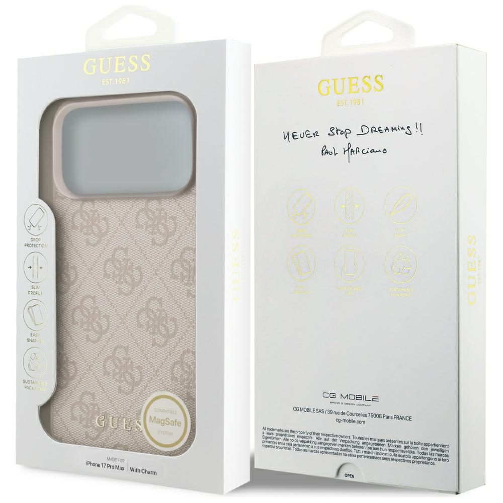 Guess 4G Charms Collection MagSafe Case for iPhone 17 Pro Max - Pinkeng