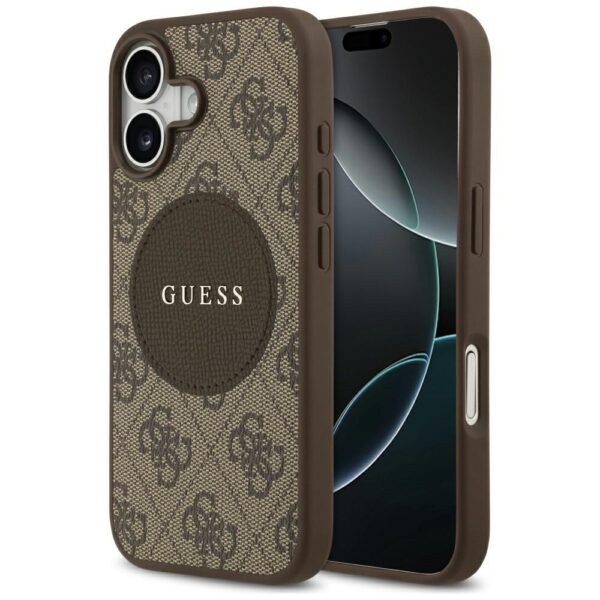 Guess 4G Circle Classic Logo MagSafe case for iPhone 17 - browneng
