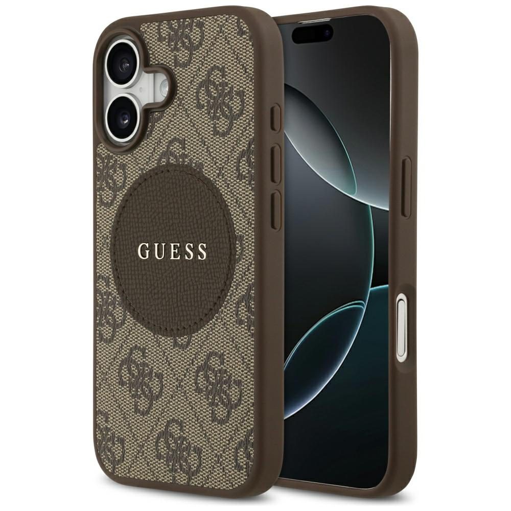 Guess 4G Circle Classic Logo MagSafe case for iPhone 17 - browneng