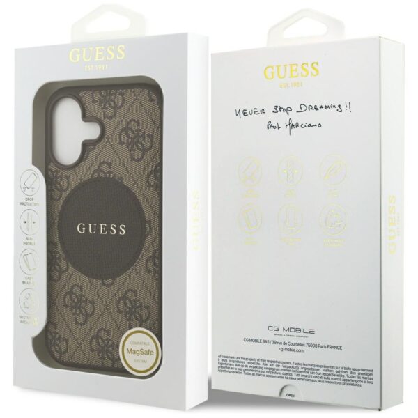Guess 4G Circle Classic Logo MagSafe case for iPhone 17 - browneng