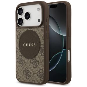 Guess 4G Circle Classic Logo MagSafe case for iPhone 17 Pro - browneng