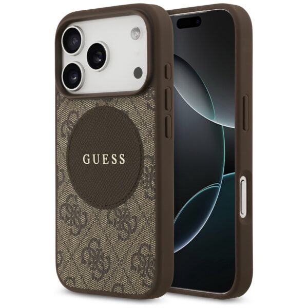 200730_1 Guess 4G Circle Classic Logo MagSafe case for iPhone 17 Pro - browneng