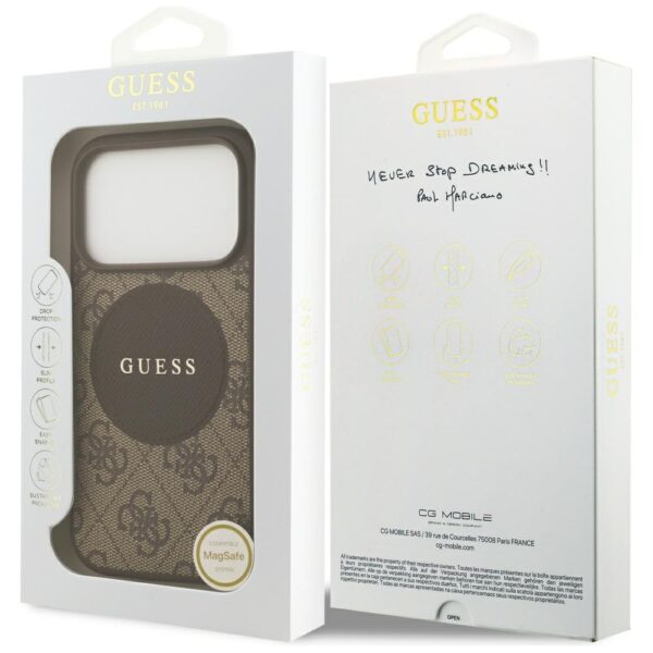 200730_8 Guess 4G Circle Classic Logo MagSafe case for iPhone 17 Pro - browneng