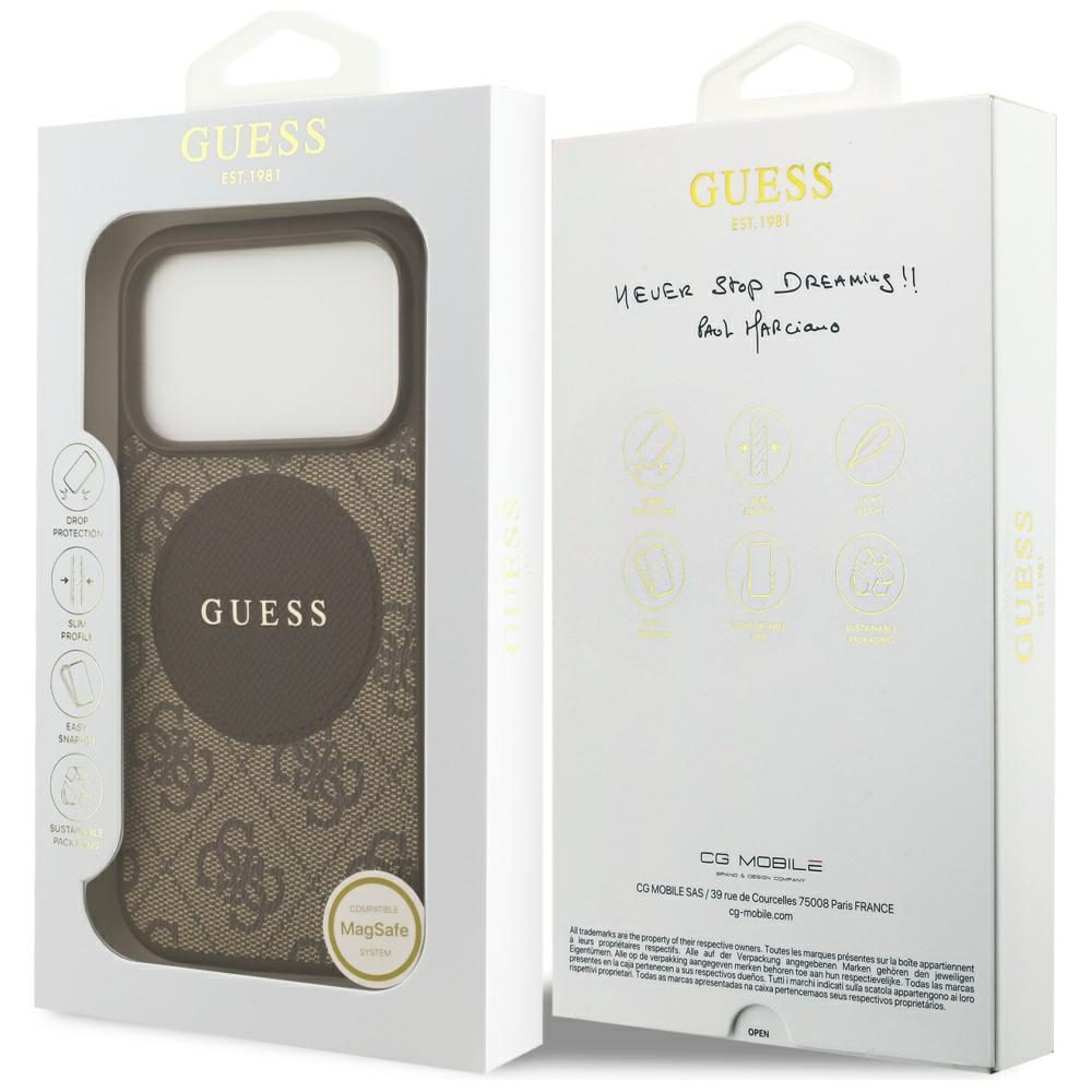 200730_8 Guess 4G Circle Classic Logo MagSafe case for iPhone 17 Pro - browneng