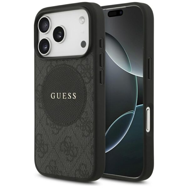 Guess 4G Circle Classic Logo MagSafe case for iPhone 17 Pro - blackeng