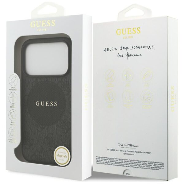 Guess 4G Circle Classic Logo MagSafe case for iPhone 17 Pro - blackeng