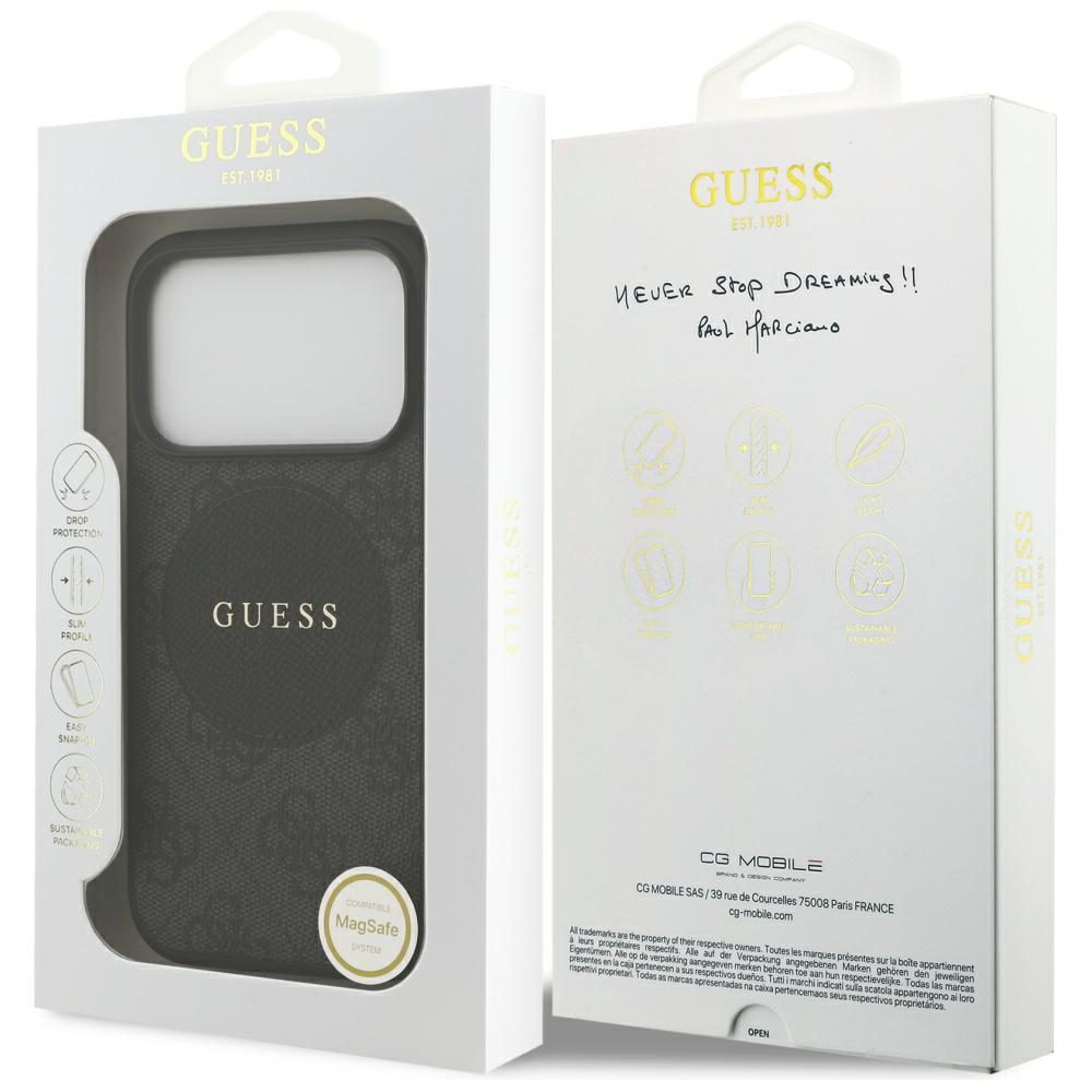 Guess 4G Circle Classic Logo MagSafe case for iPhone 17 Pro - blackeng