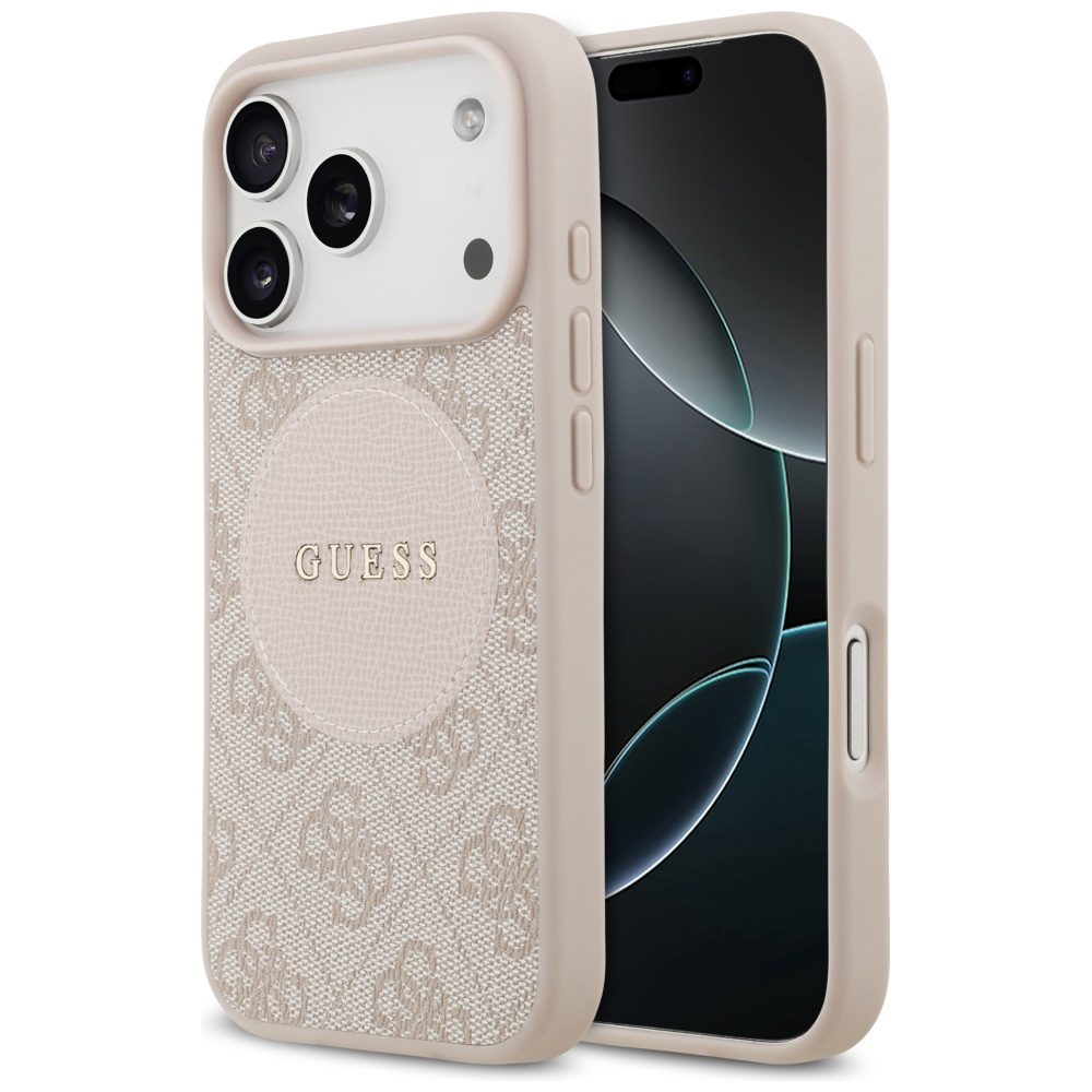 Guess 4G Circle Classic Logo MagSafe Case for iPhone 17 Pro - Pinkeng
