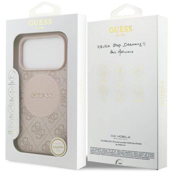 Guess 4G Circle Classic Logo MagSafe Case for iPhone 17 Pro - Pinkeng