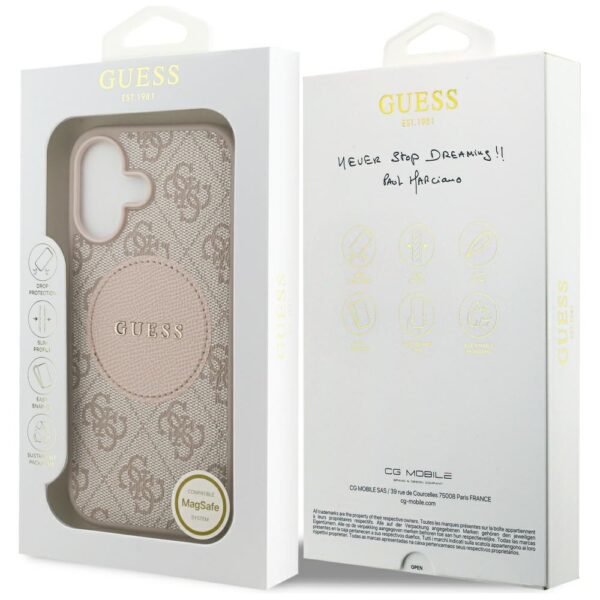 Guess 4G Circle Classic Logo MagSafe Case for iPhone 17 - Pinkeng