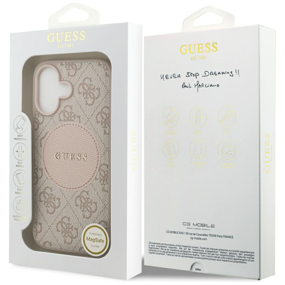 Guess 4G Circle Classic Logo MagSafe Case for iPhone 17 - Pinkeng
