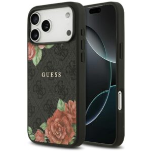 Guess 4G Flowers Print MagSafe case for iPhone 17 Pro - blackeng